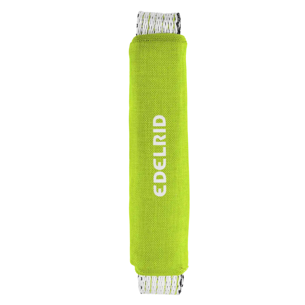 Green climbing chalk bag with 'Edelrid' branding on a white background |
