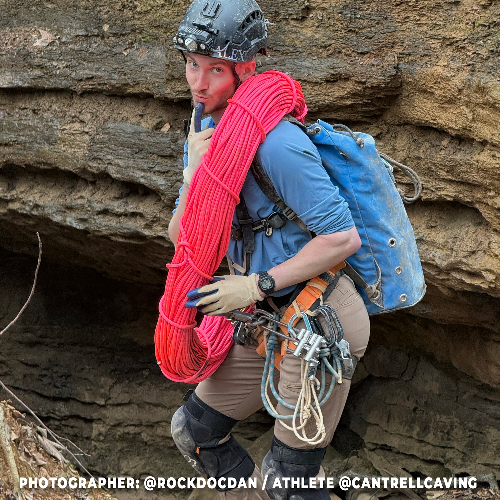 Pink Line 8.5mm Caving Rope