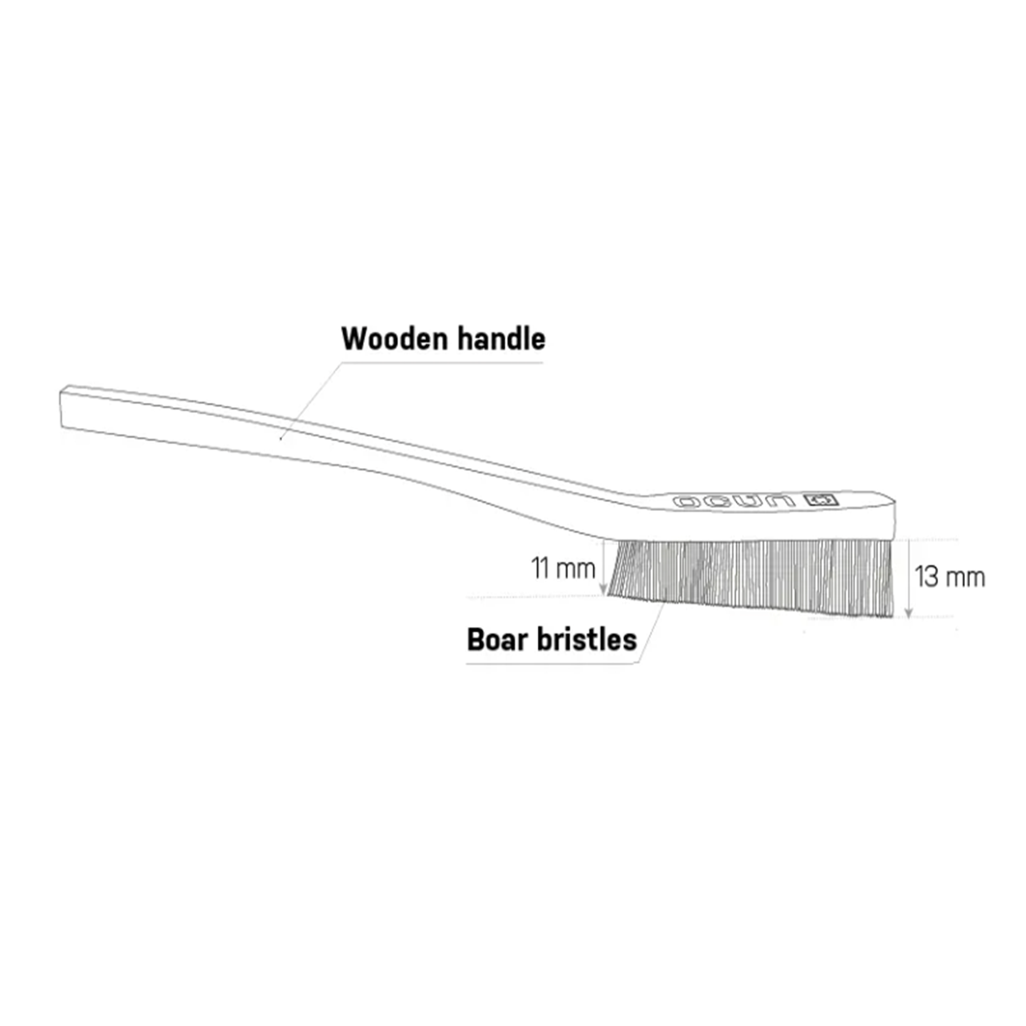Ocun Boulder Brush Organic - Small, diagram view. | #size_Small