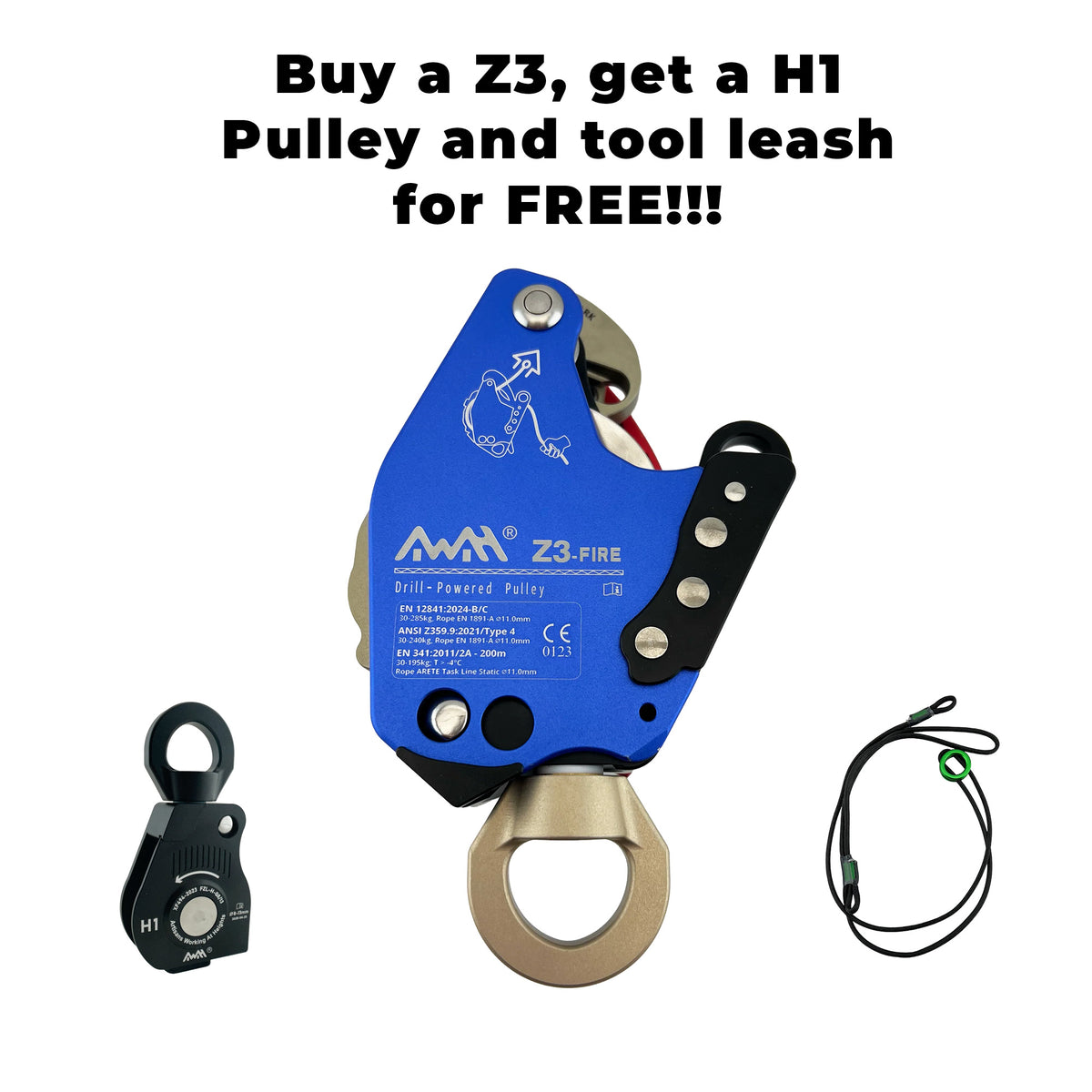 Z3-FIRE - Drill Powered Ascender PPE RATED